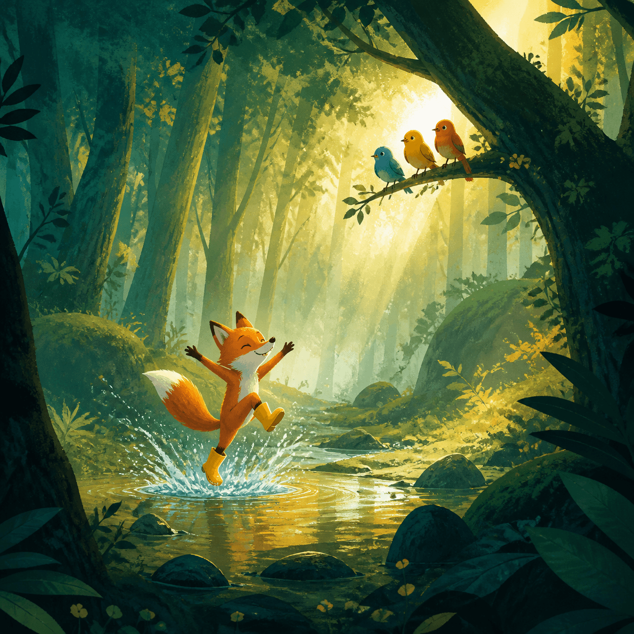 A cinematic fairy-tale illustration from a personalized children's book